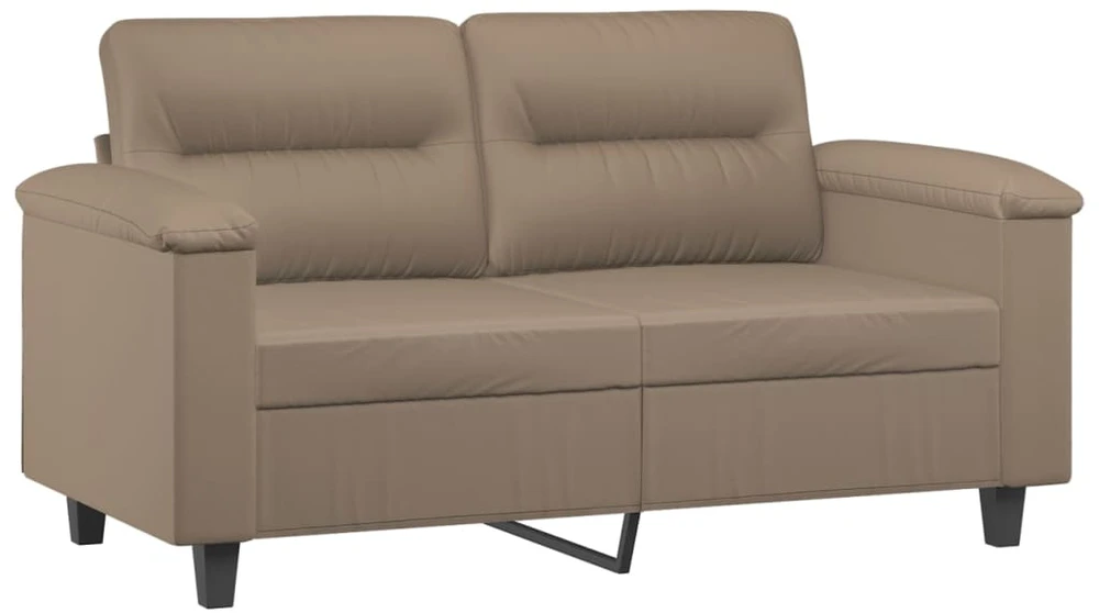 Sofa Sofos komplektas su pagalvėmis, 3 dalių, kapučino, dirbtinė oda