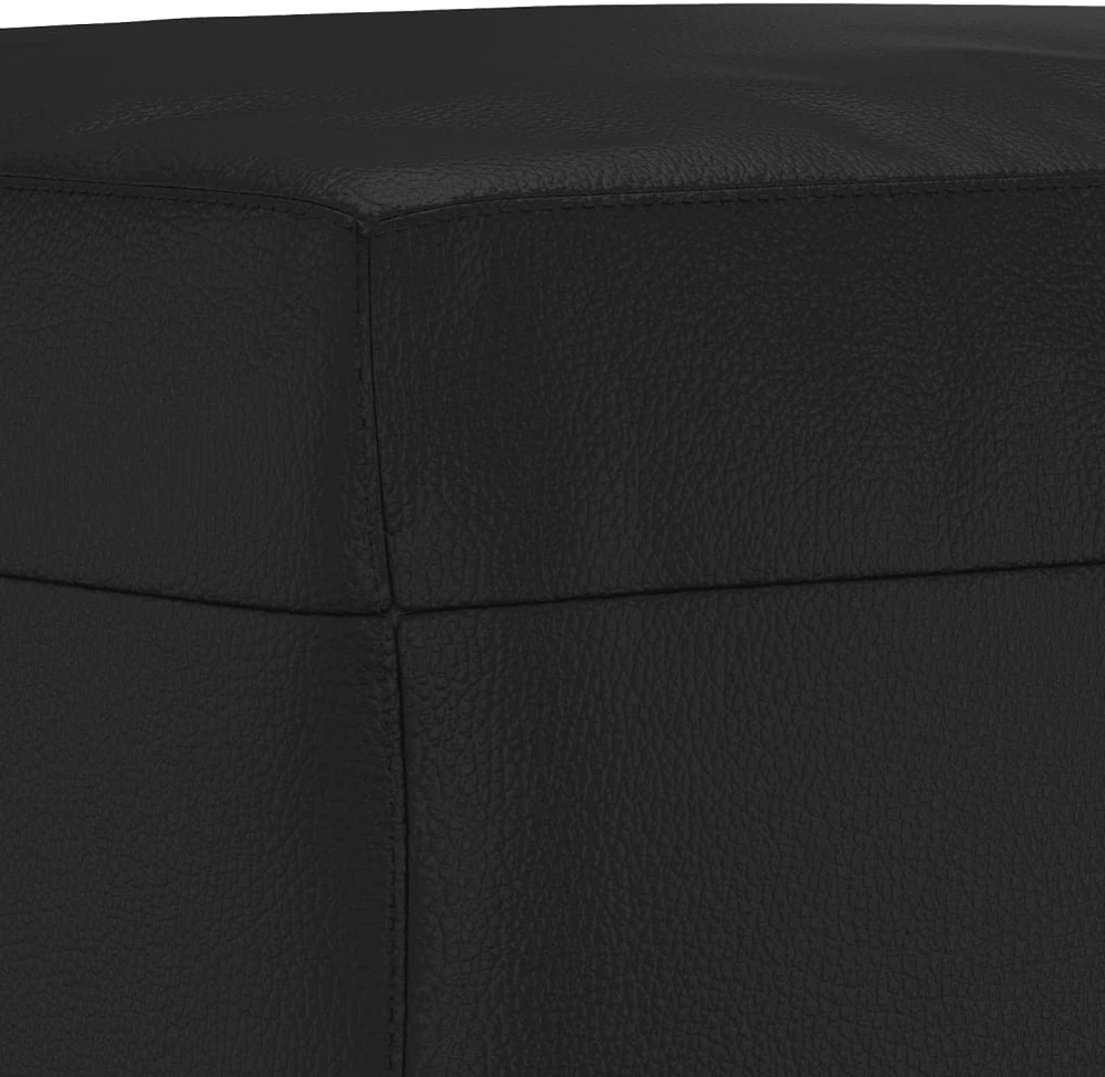 Sofa Sofos komplektas su pagalvėmis, 3 dalių, juodas, dirbtinė oda