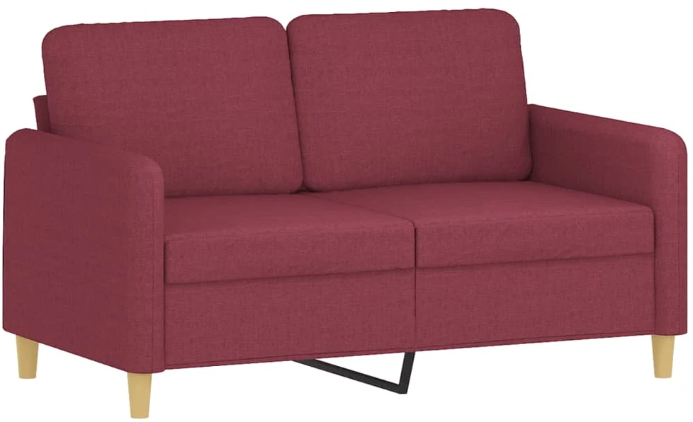 Sofa Sofos komplektas su pagalvėmis, 3 dalių, vyno, audinys