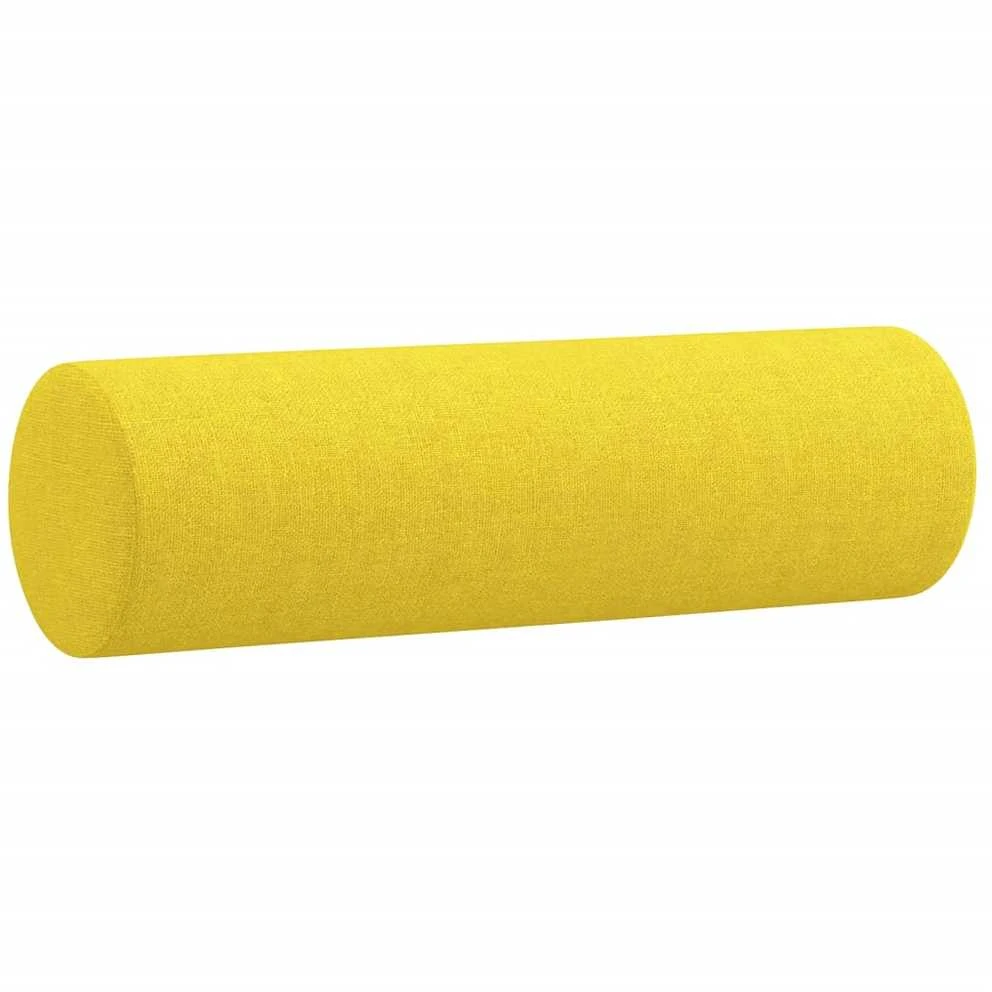 Sofa Sofos komplektas su pagalvėmis, 3 dalių, geltonas, audinys