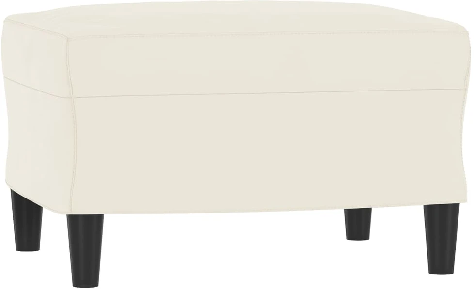 Sofa Sofos komplektas su pagalvėmis, 3 dalių, kreminis, aksomas