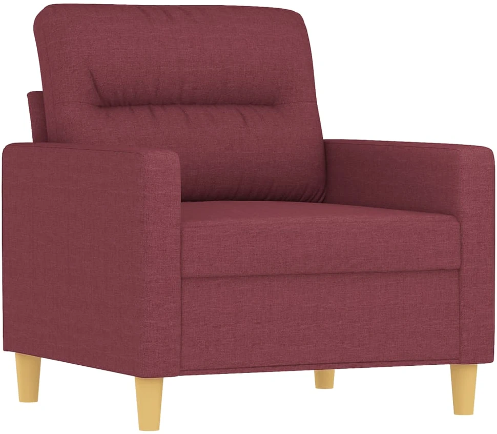 Sofa Sofos komplektas su pagalvėmis, 3 dalių, vyno, audinys