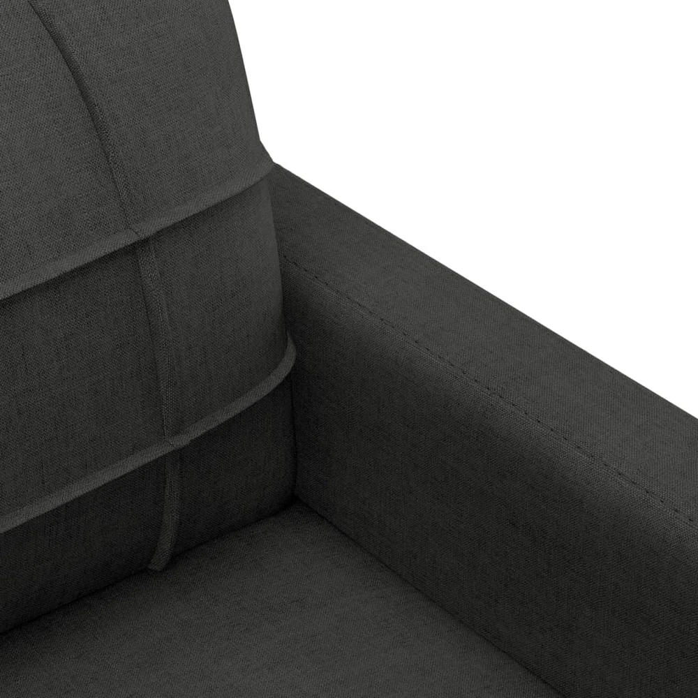 Sofa Sofos komplektas su pagalvėmis, 3 dalių, juodas, audinys