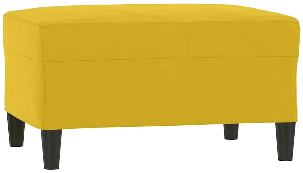Sofa Sofos komplektas su pagalvėmis, 3 dalių, geltonas, aksomas
