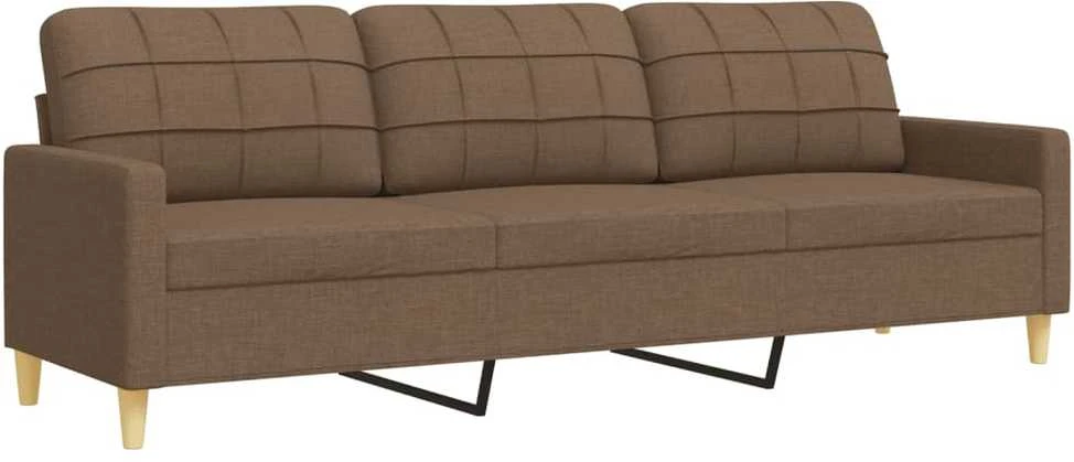 Sofa Sofos komplektas su pagalvėmis, 3 dalių, rudas, audinys