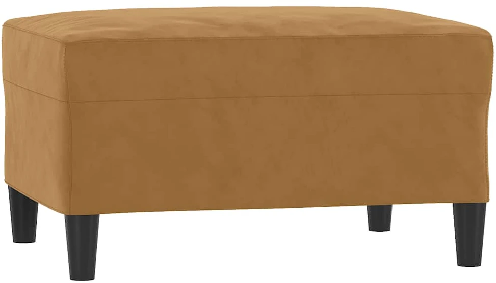 Sofa Sofos komplektas su pagalvėmis, 3 dalių, rudas, aksomas