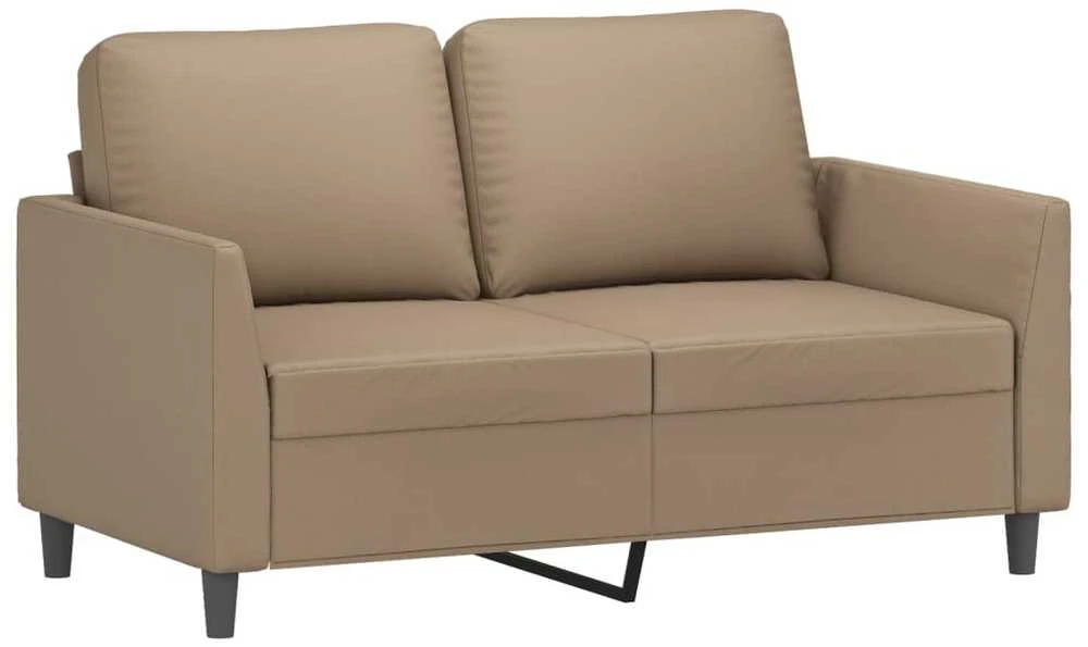 Sofa Sofos komplektas su pagalvėmis, 3 dalių, kapučino, dirbtinė oda