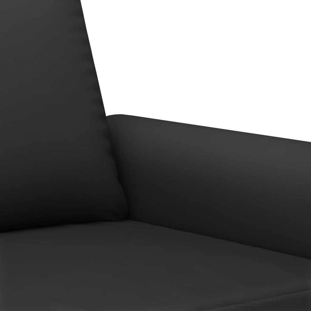 Sofa Sofos komplektas su pagalvėmis, 3 dalių, juodas, aksomas
