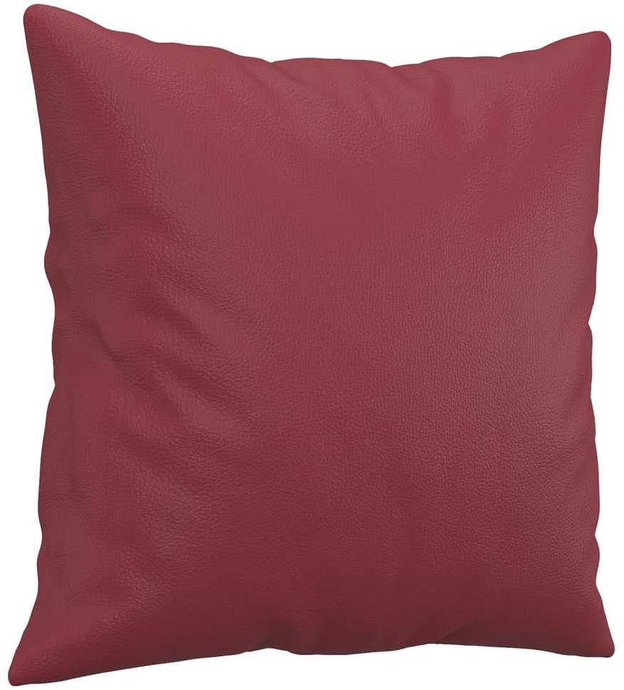 Sofa Sofos komplektas su pagalvėmis, 3 dalių, vyno, dirbtinė oda