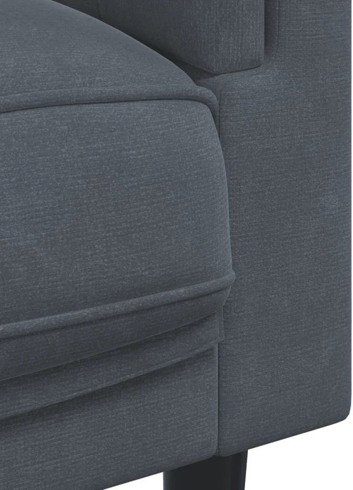 Sofa Sofos komplektas su pagalvėmis, 3 dalių, pilkas, aksomas