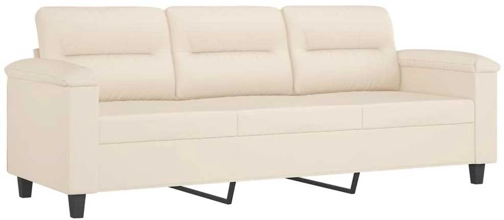 Sofa Sofos komplektas su pagalvėmis, 3 dalių, smėlio, audinys