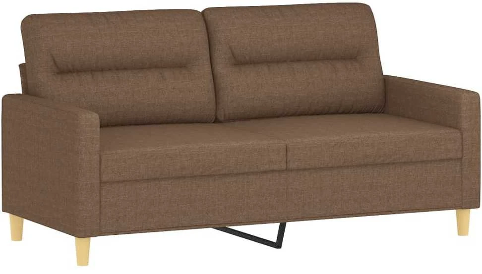 Sofa Sofos komplektas su pagalvėmis, 3 dalių, rudas, audinys