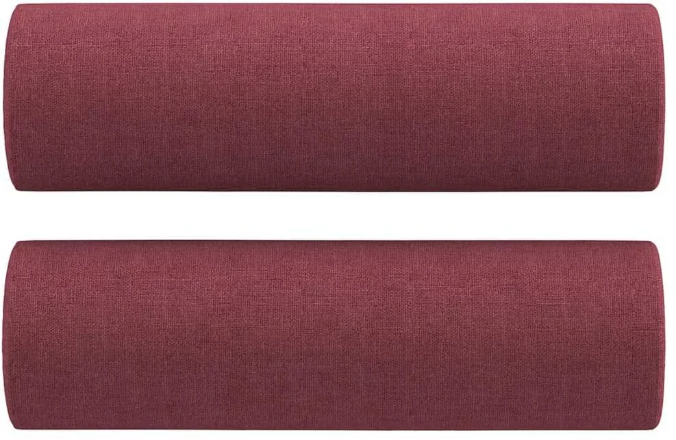 Sofa Sofos komplektas su pagalvėmis, 3 dalių, vyno, audinys