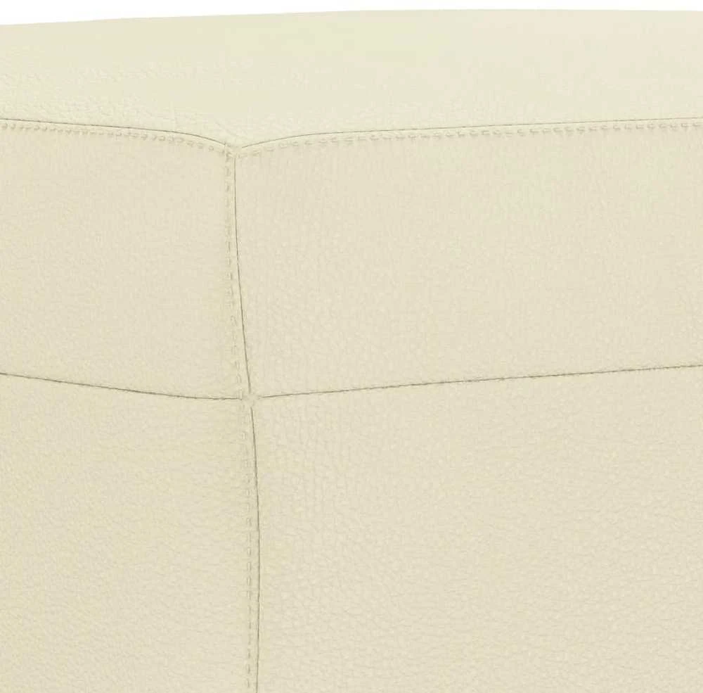 Sofa Sofos komplektas su pagalvėmis, 3 dalių, kreminis, dirbtinė oda