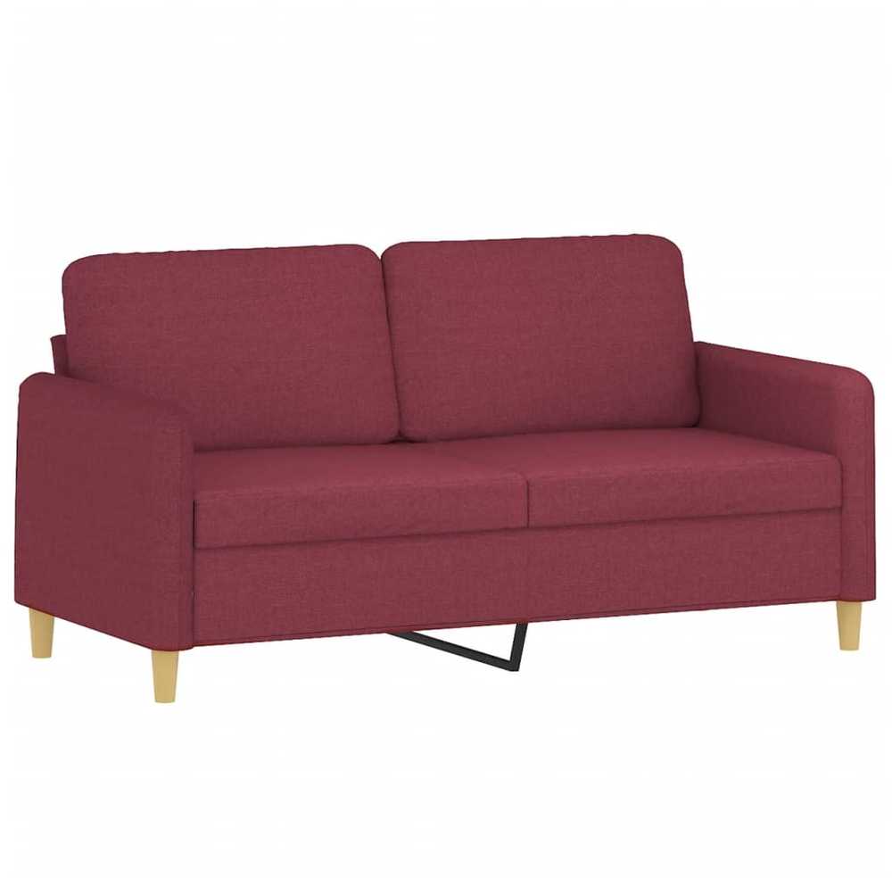 Sofa Sofos komplektas su pagalvėmis, 3 dalių, vyno, audinys
