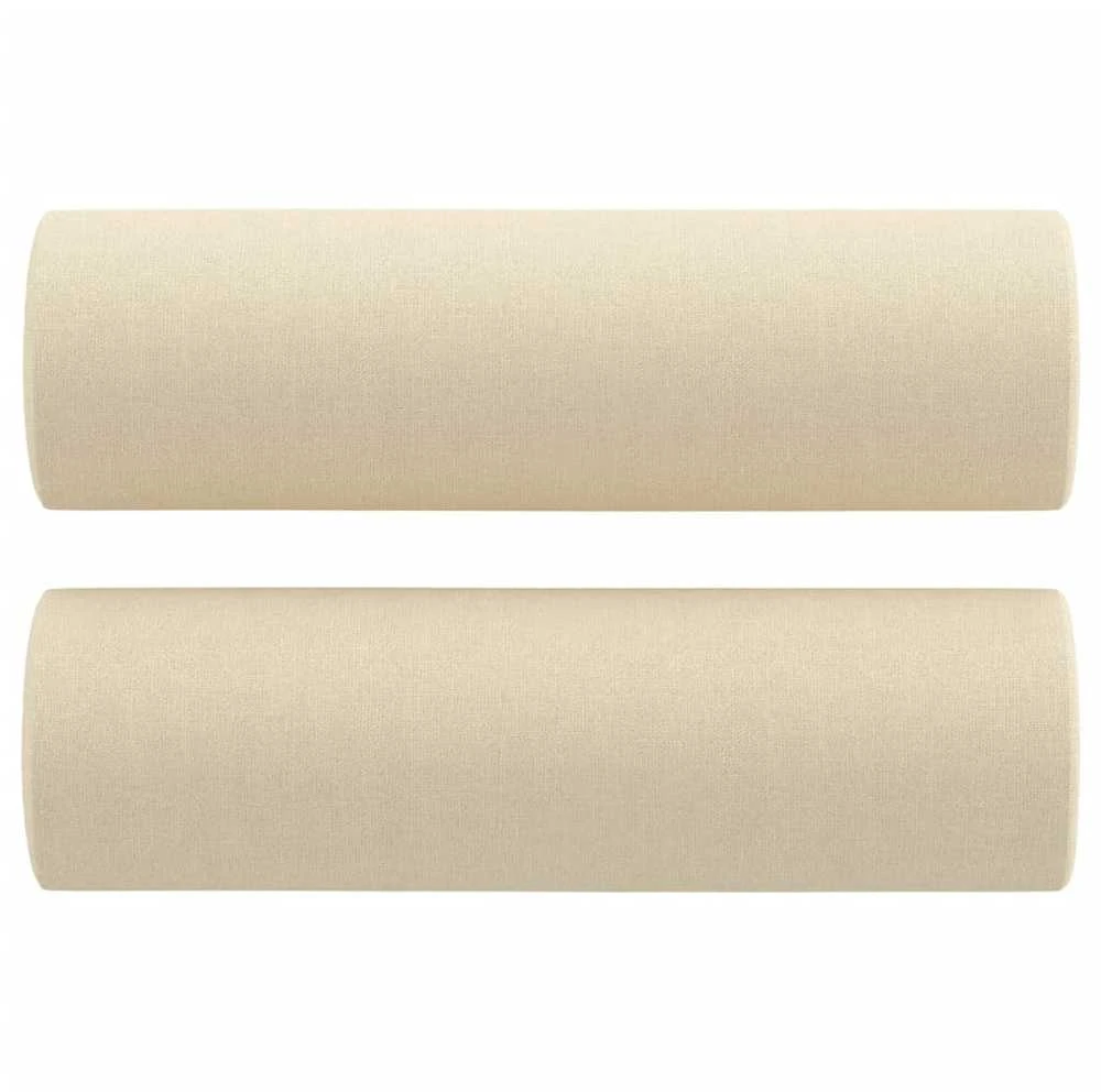 Sofa Sofos komplektas su pagalvėmis, 3 dalių, kreminis, audinys