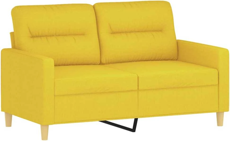 Sofa Sofos komplektas su pagalvėmis, 3 dalių, geltonas, audinys