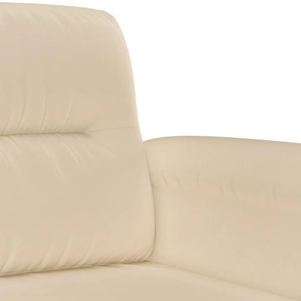 Sofa Sofos komplektas su pagalvėmis, 3 dalių, kreminis, audinys