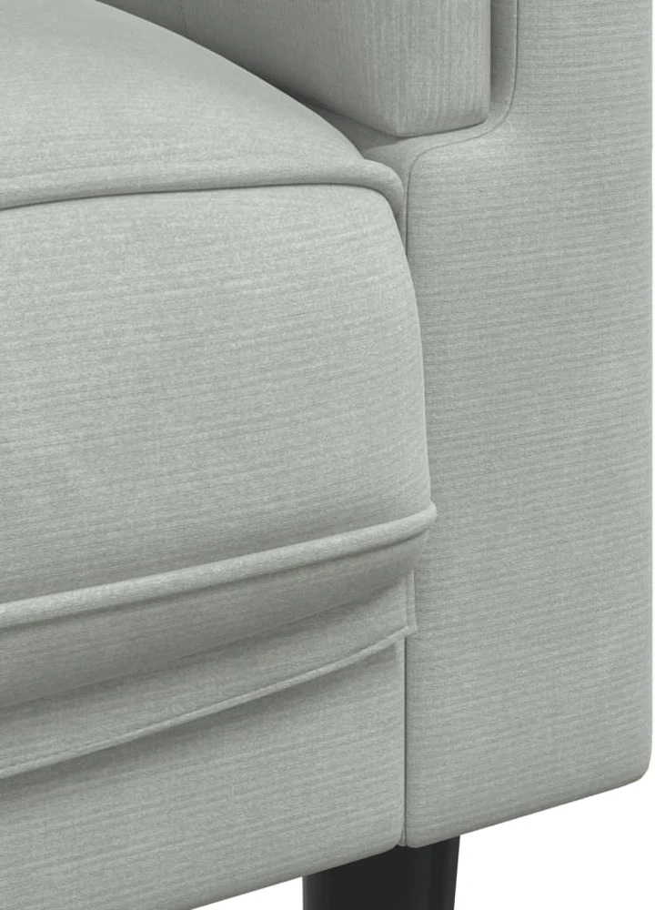 Sofa Sofos komplektas su pagalvėmis, 3 dalių, pilkas, aksomas