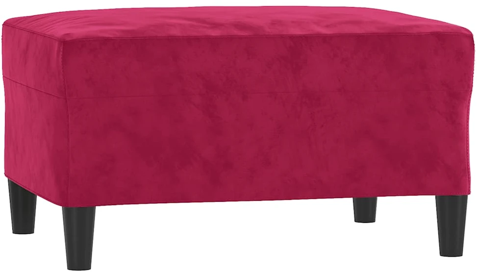 Sofa Sofos komplektas su pagalvėmis, 3 dalių, vyno, aksomas
