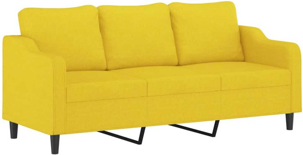 Sofa Sofos komplektas su pagalvėmis, 4 dalių, geltonas, audinys