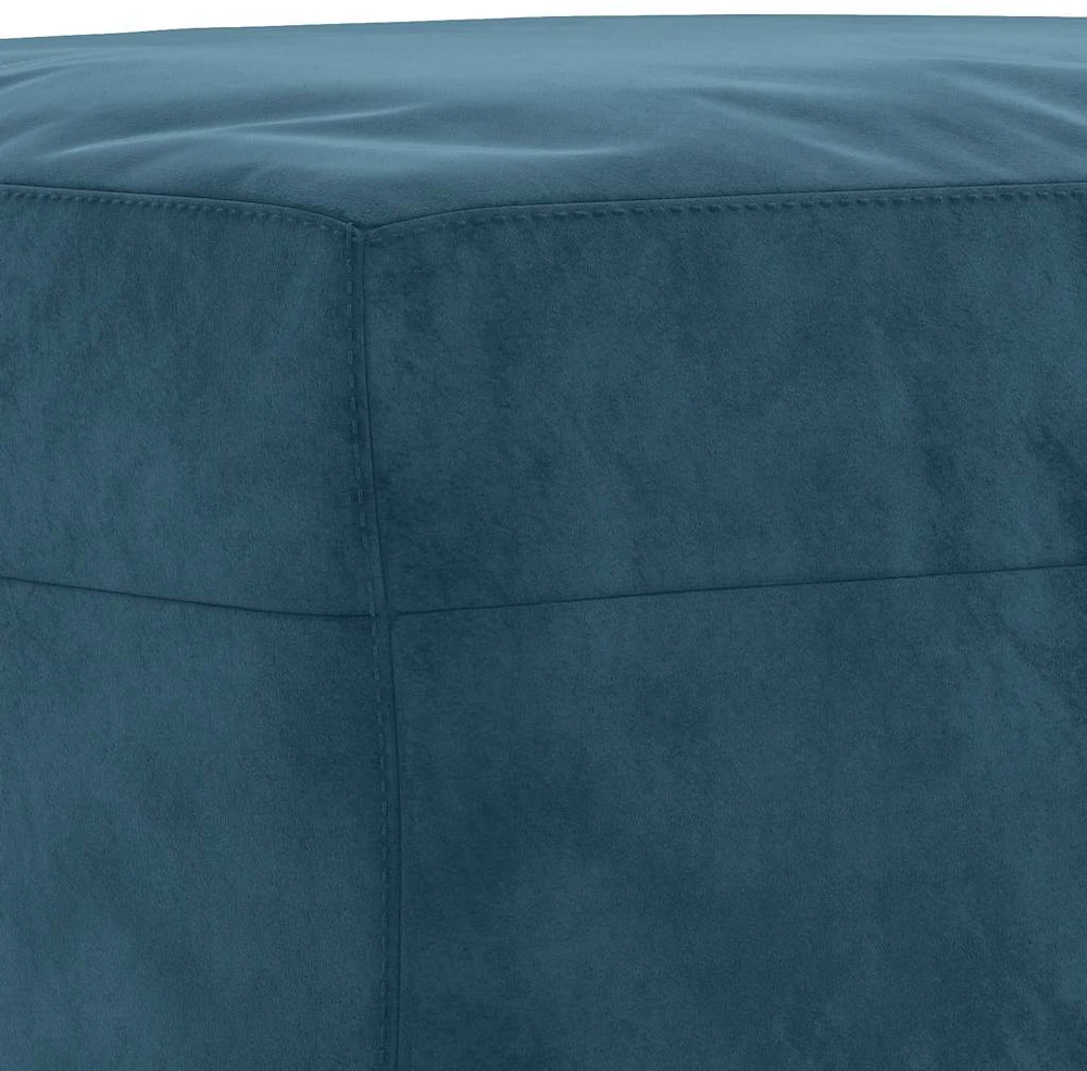 Sofa Sofos komplektas su pagalvėmis, 4 dalių, mėlynas, aksomas