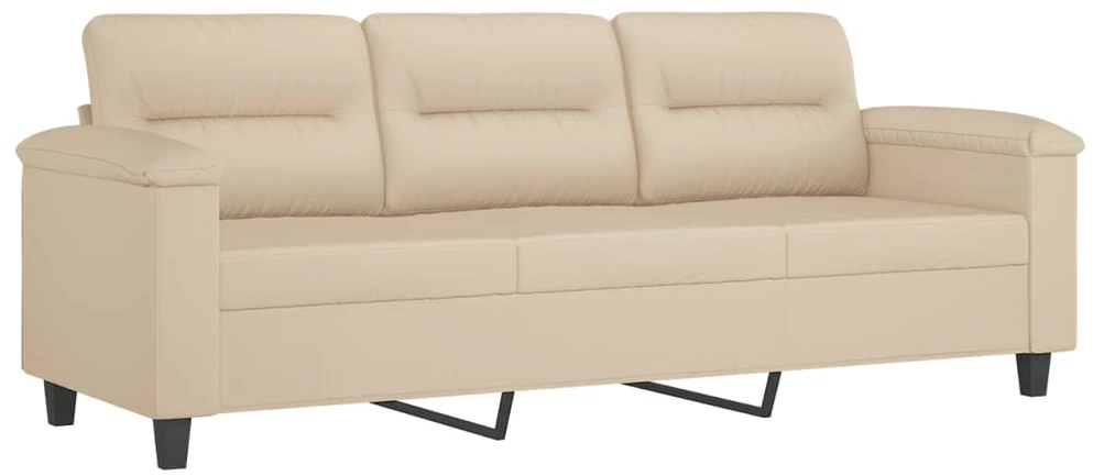 Sofa Sofos komplektas su pagalvėmis, 4 dalių, kreminis, audinys