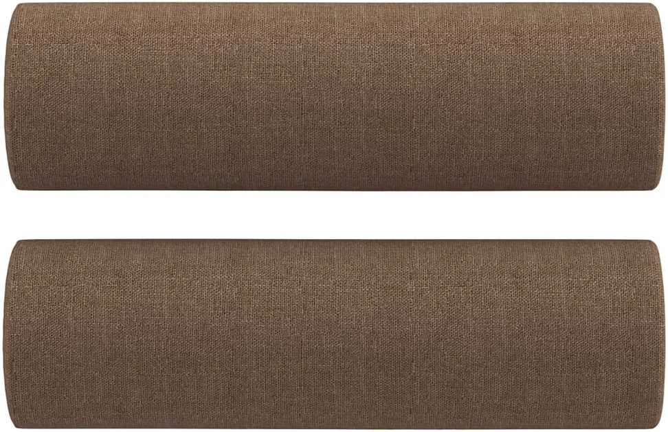 Sofa Sofos komplektas su pagalvėmis, 4 dalių, rudas, audinys