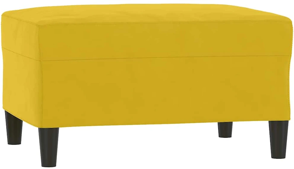 Sofa Sofos komplektas su pagalvėmis, 4 dalių, geltonas, aksomas