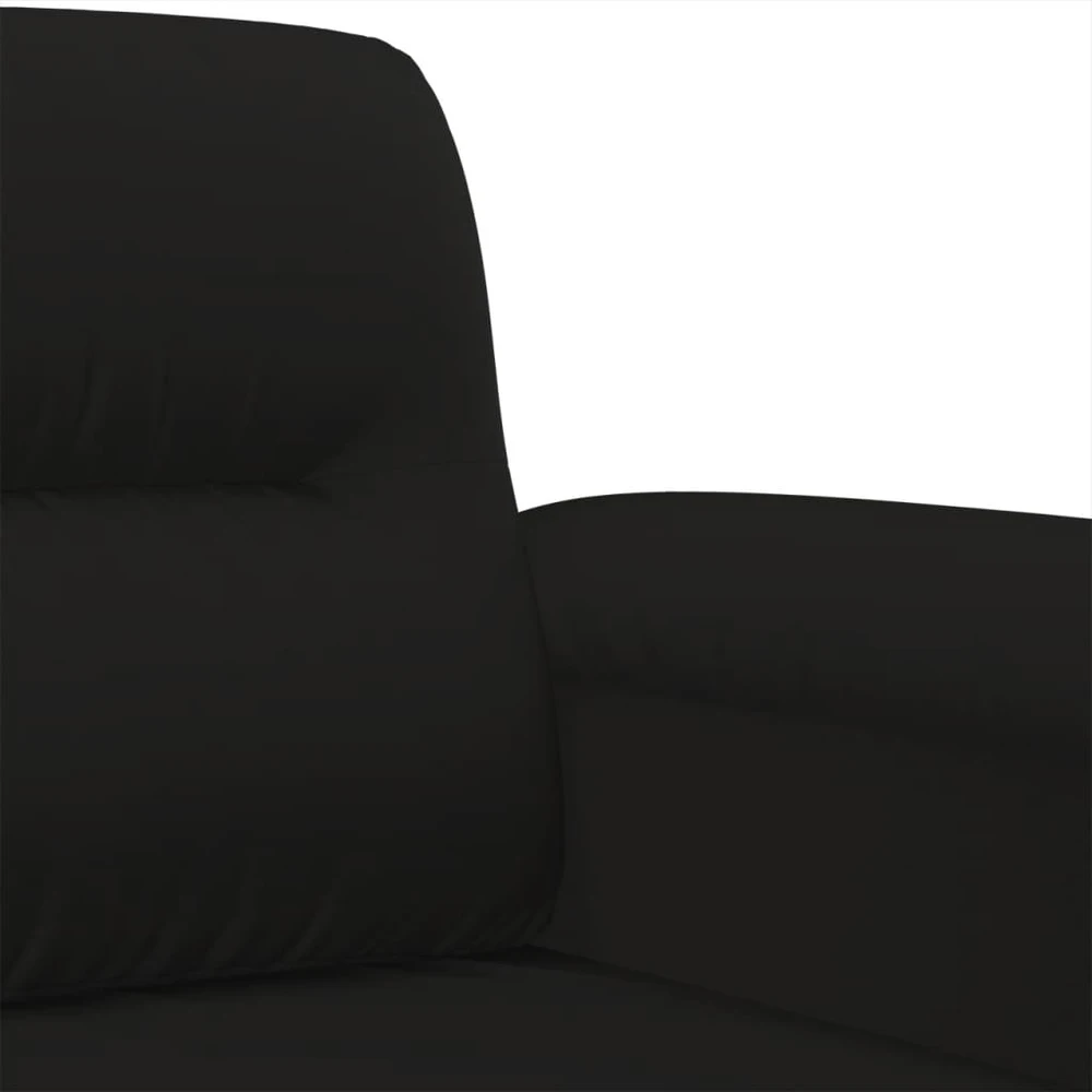 Sofa Sofos komplektas su pagalvėmis, 4 dalių, juodas, audinys