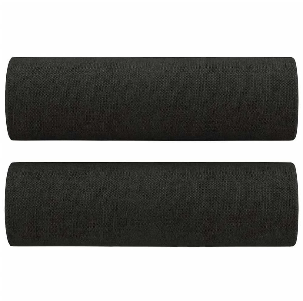 Sofa Sofos komplektas su pagalvėmis, 4 dalių, juodas, audinys
