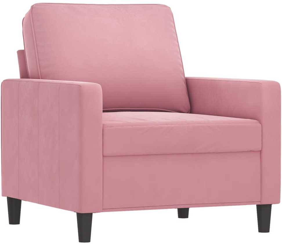 Sofa Sofos komplektas su pagalvėmis, 4 dalių, rožinis, aksomas