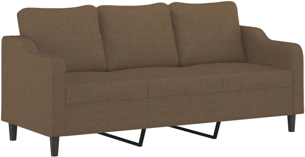 Sofa Sofos komplektas su pagalvėmis, 4 dalių, rudas, audinys