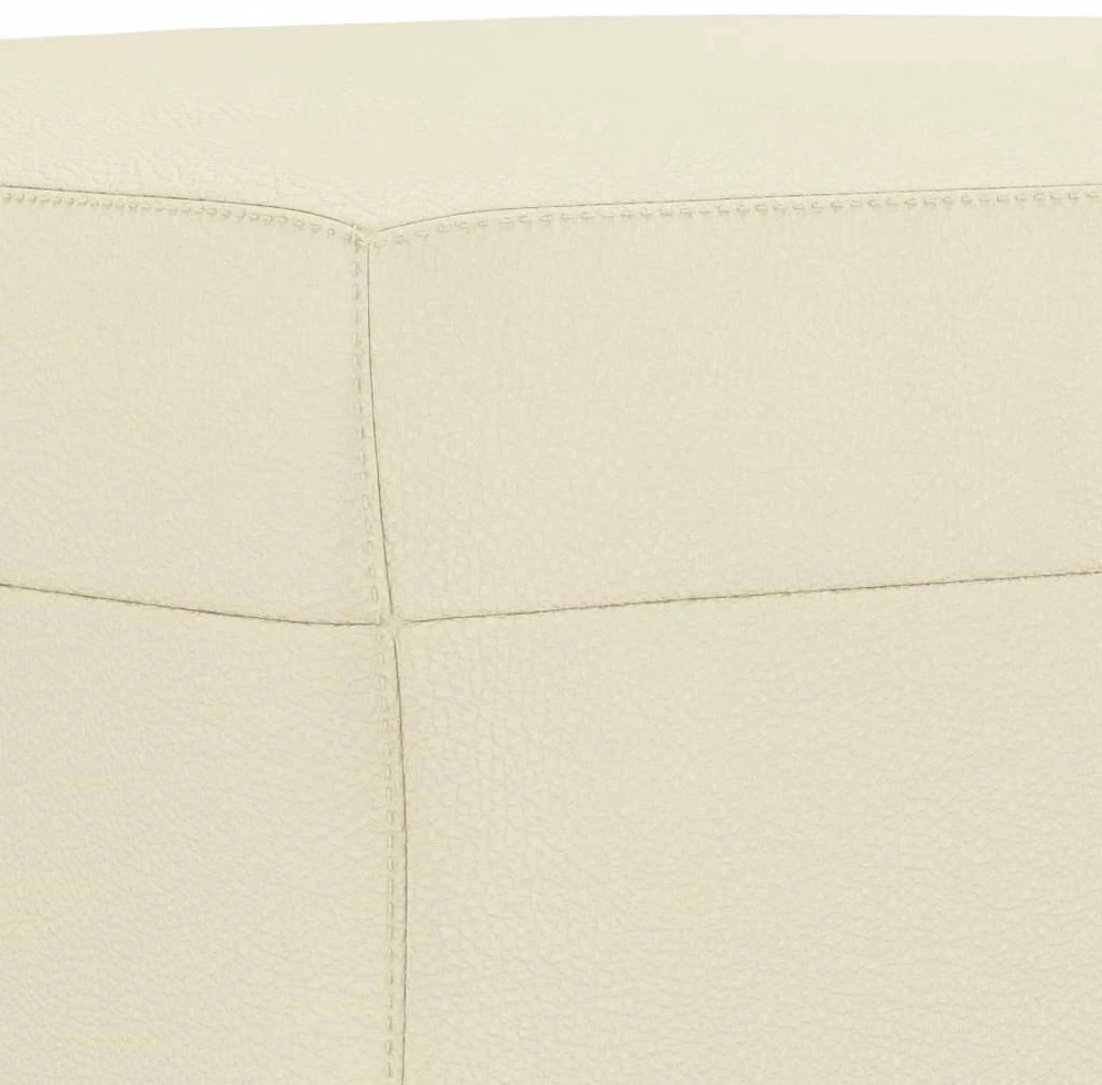 Sofa Sofos komplektas su pagalvėmis, 4 dalių, kreminis, dirbtinė oda