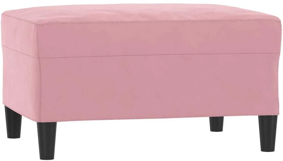 Sofa Sofos komplektas su pagalvėmis, 4 dalių, rožinis, aksomas