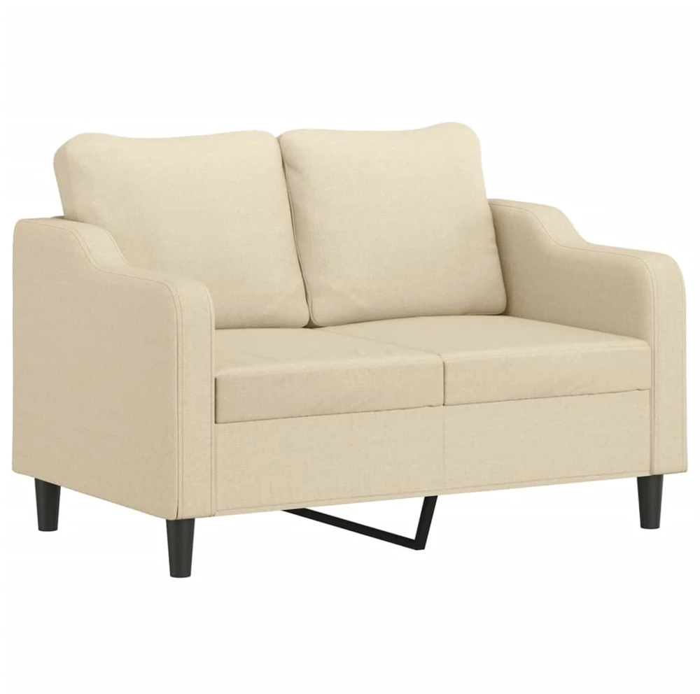 Sofa Sofos komplektas su pagalvėmis, 4 dalių, kreminis, audinys