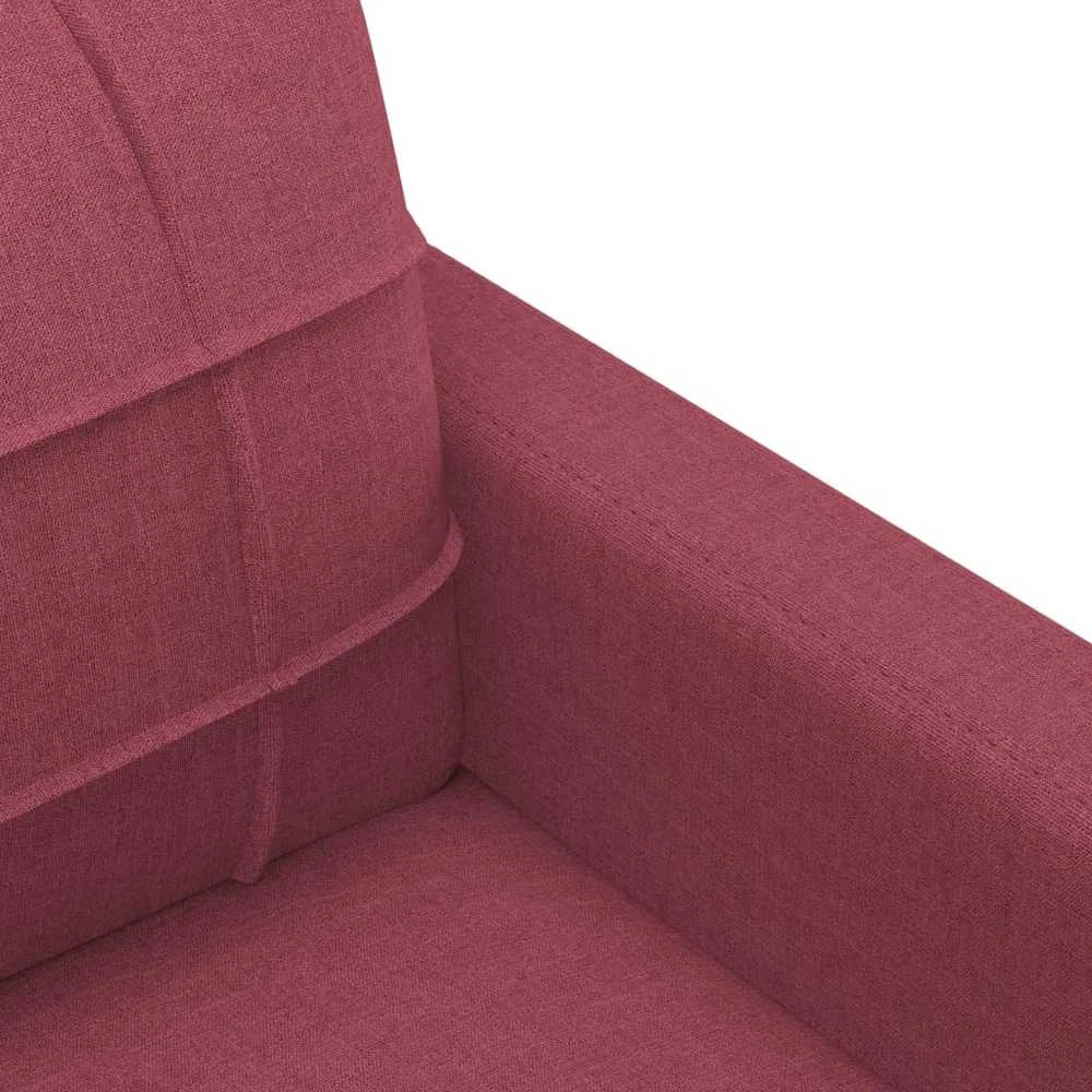 Sofa Sofos komplektas su pagalvėmis, 4 dalių, vyno, audinys