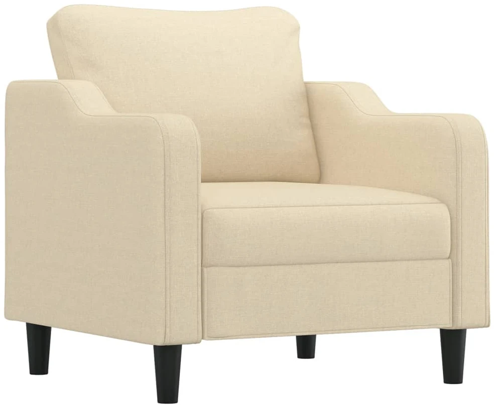Sofa Sofos komplektas su pagalvėmis, 4 dalių, kreminis, audinys