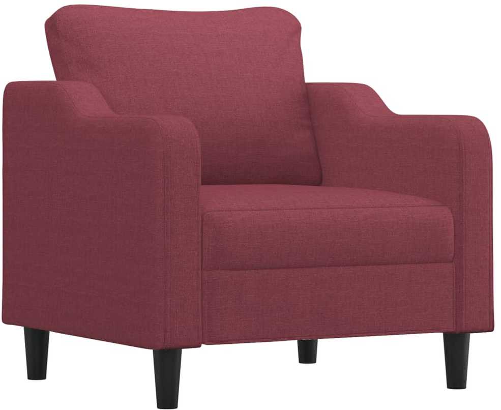Sofa Sofos komplektas su pagalvėmis, 4 dalių, vyno, audinys