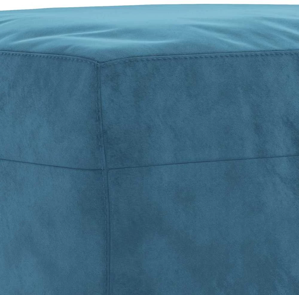 Sofa Sofos komplektas su pagalvėmis, 4 dalių, mėlynas, aksomas