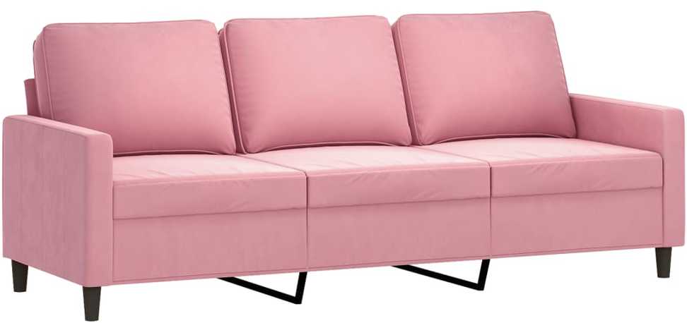 Sofa Sofos komplektas su pagalvėmis, 4 dalių, rožinis, aksomas