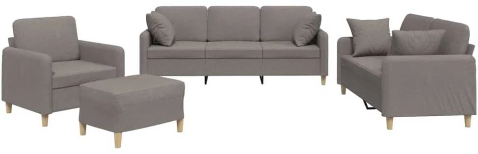 Sofa Sofos komplektas su pagalvėmis, 4 dalių, taupe, audinys
