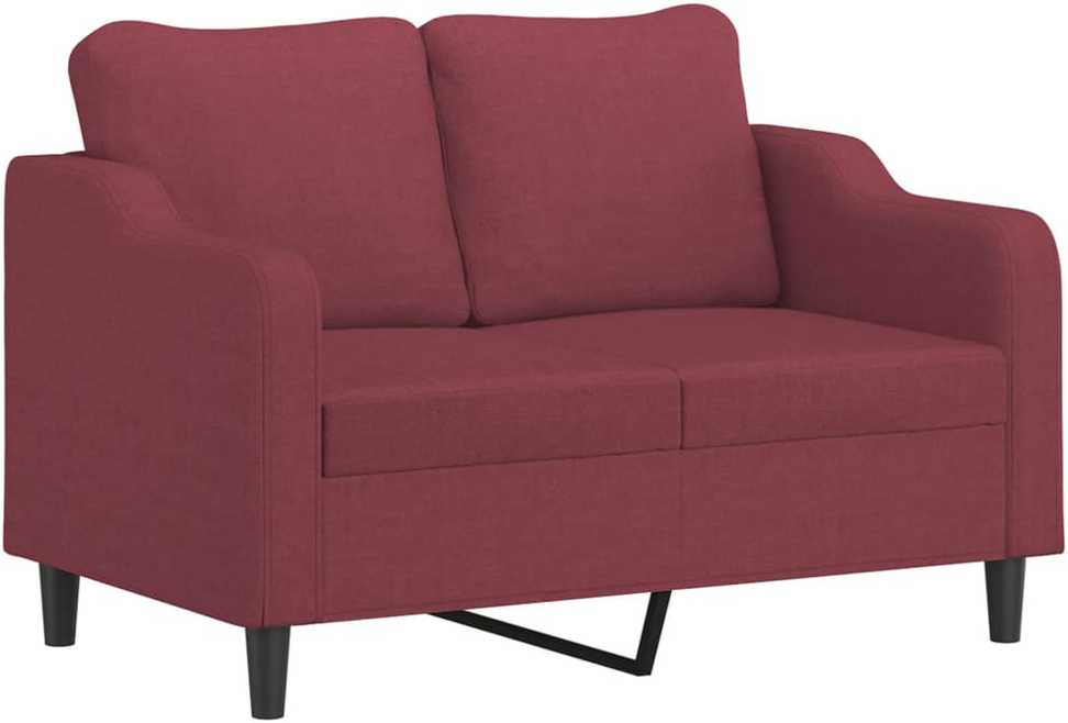 Sofa Sofos komplektas su pagalvėmis, 4 dalių, vyno, audinys