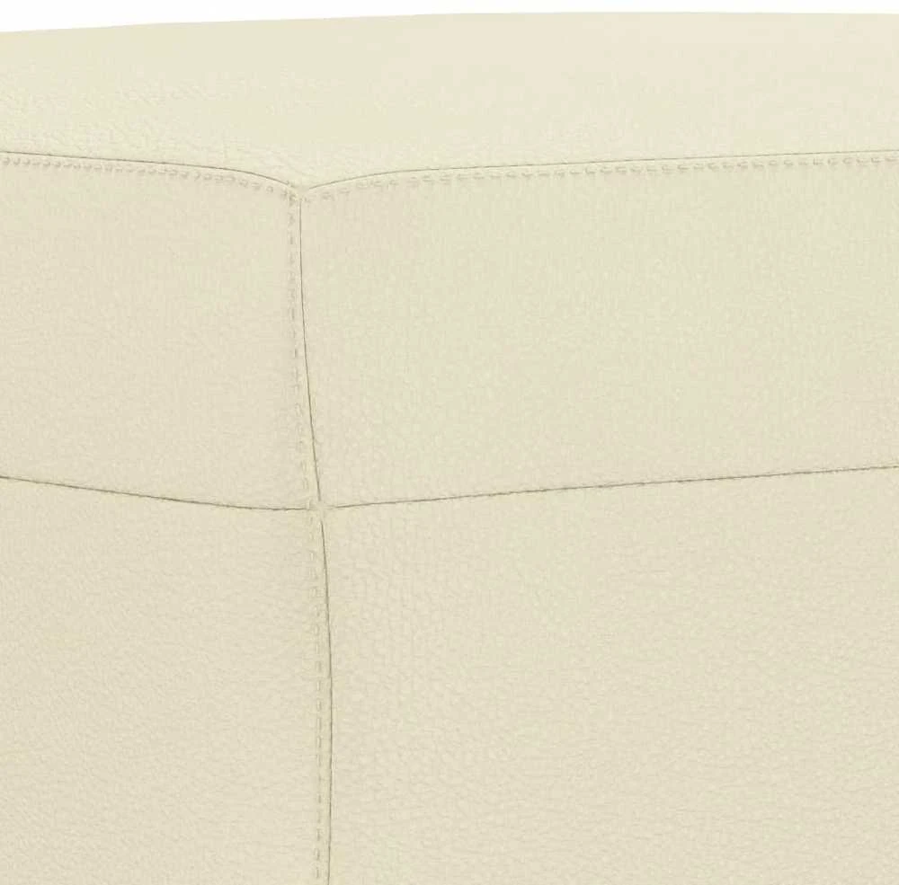 Sofa Sofos komplektas su pagalvėmis, 4 dalių, kreminis, dirbtinė oda