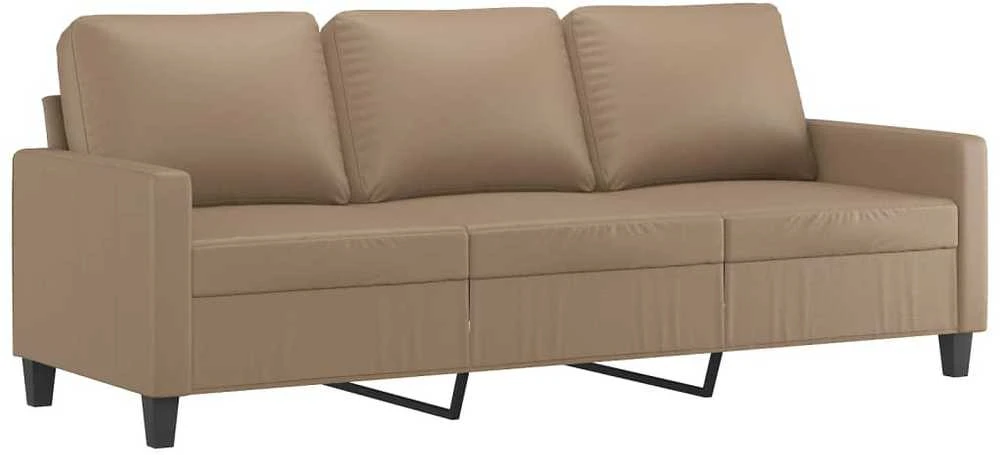 Sofa Sofos komplektas su pagalvėmis, 4 dalių, kapučino, dirbtinė oda