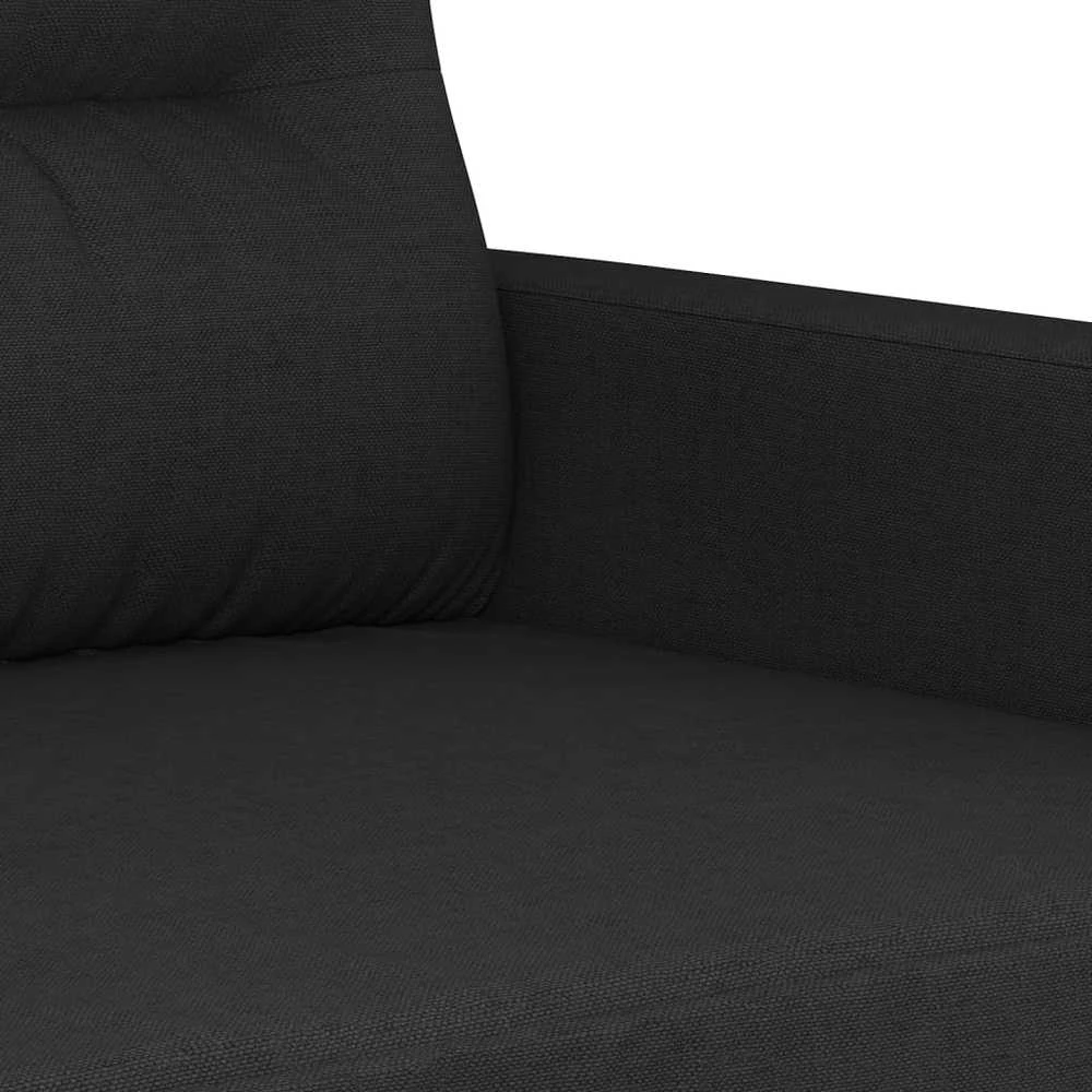 Sofa Sofos komplektas su pagalvėmis, 4 dalių, juodas, audinys