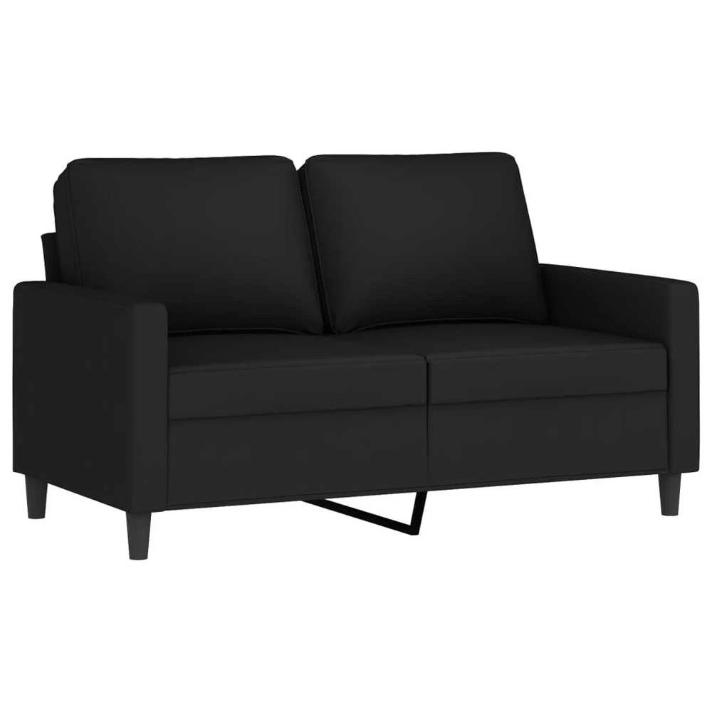 Sofa Sofos komplektas su pagalvėmis, 4 dalių, juodas, aksomas