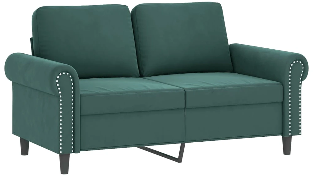 Sofa Sofos komplektas su pagalvėmis, 4 dalių, žalias, aksomas