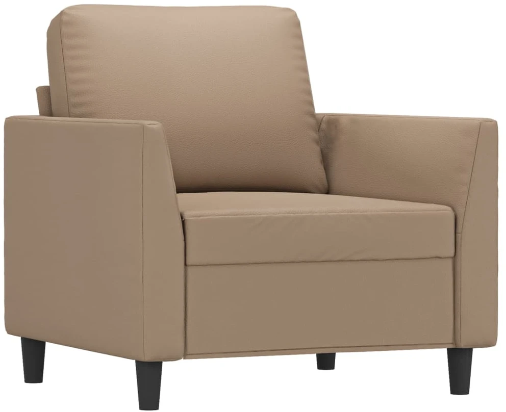 Sofa Sofos komplektas su pagalvėmis, 4 dalių, kapučino, dirbtinė oda