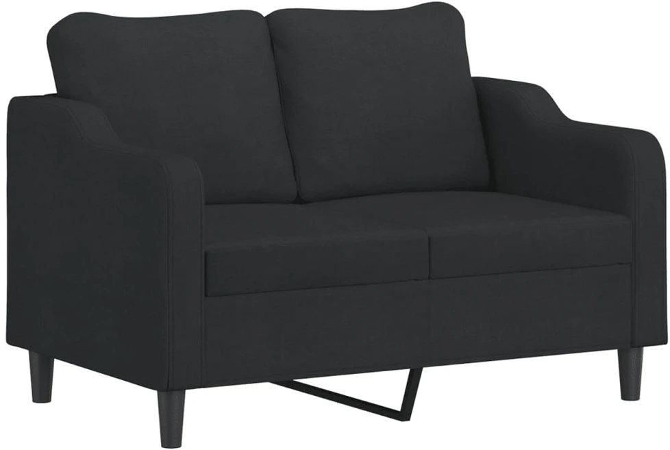 Sofa Sofos komplektas su pagalvėmis, 4 dalių, juodas, audinys